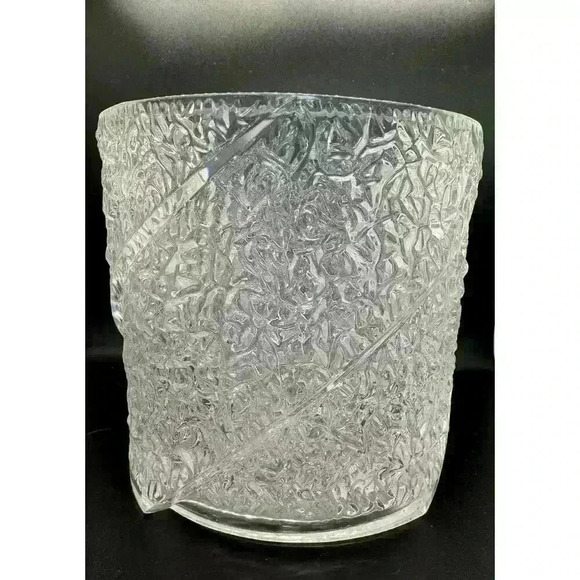 Vintage Mid-Century Modern Lucite Iceberg Textured Ice Bucket Stunning Clear - Picture 2 of 13